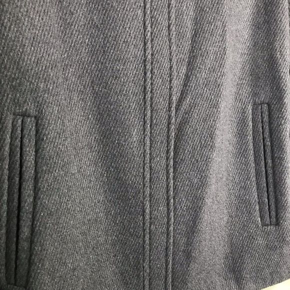 Vince gray wool twill back pleat zip up jacket - Picture 6 of 8